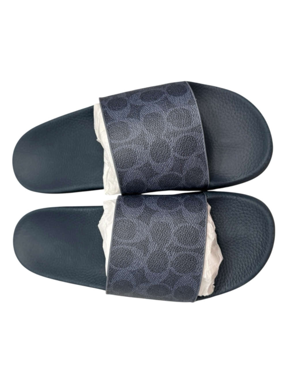 Coach Signature Pool Slides Denim Blue Men’s Size 8 D - Picture 4 of 12
